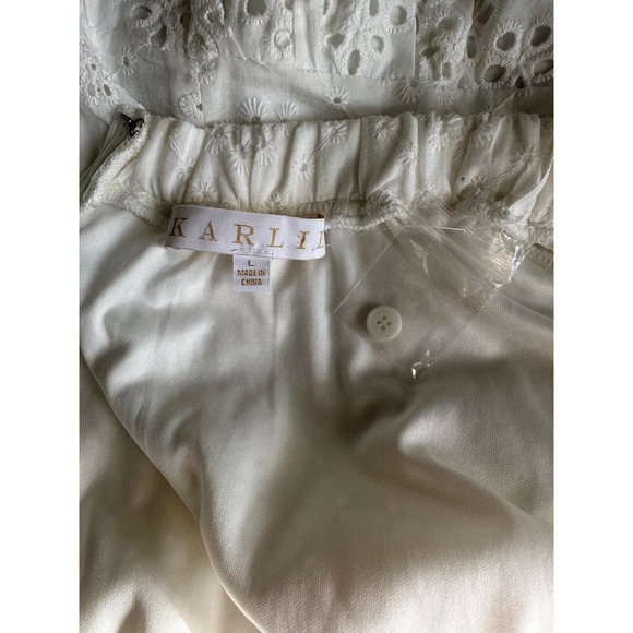 Karlie White Eyelet Off The Shoulder Dress Size Large NWOT - Picture 7 of 9